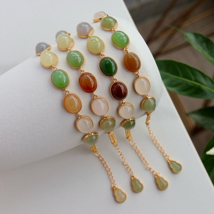 Rainbow Color Jade Beads Bracelet