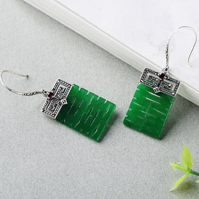 Only 1 pair! Chinese style '囍' character jade earrings-925 silver-high-quality! - CiCi'De Jewelry Amsterdam